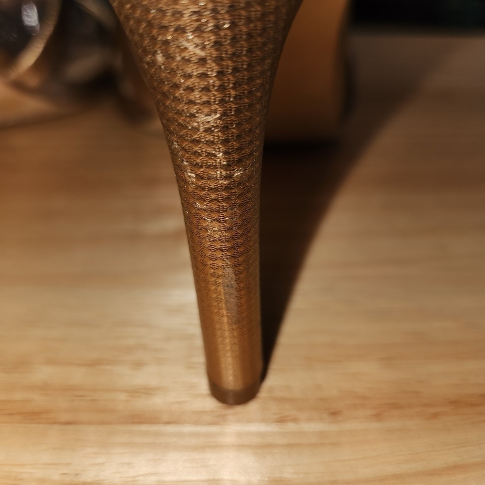 Vince Camuto Costina Embossed Metallic Leather Strappy Dress Sandal Sz 11M FLAWS - Picture 5 of 16